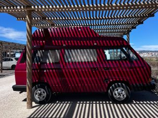 Campervan hire Porto - westfalia red